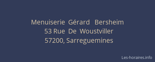 Menuiserie  G&eacute;rard   Bersheim
