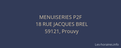 MENUISERIES P2F