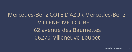 Mercedes-Benz CÔTE D'AZUR Mercedes-Benz VILLENEUVE-LOUBET