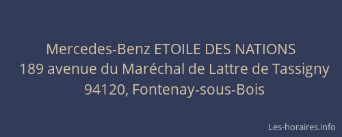 Mercedes-Benz ETOILE DES NATIONS