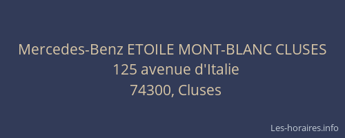 Mercedes-Benz ETOILE MONT-BLANC CLUSES