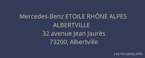 Mercedes-Benz ETOILE RHÔNE ALPES ALBERTVILLE