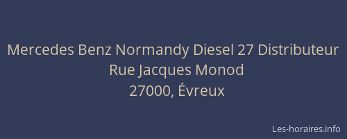 Mercedes Benz Normandy Diesel 27 Distributeur