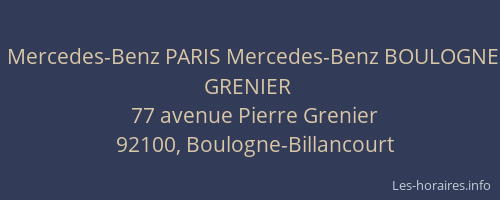 Mercedes-Benz PARIS Mercedes-Benz BOULOGNE GRENIER