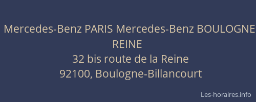 Mercedes-Benz PARIS Mercedes-Benz BOULOGNE REINE