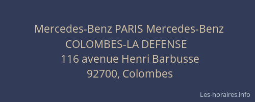 Mercedes-Benz PARIS Mercedes-Benz COLOMBES-LA DEFENSE