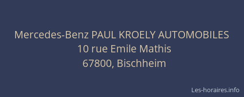 Mercedes-Benz PAUL KROELY AUTOMOBILES