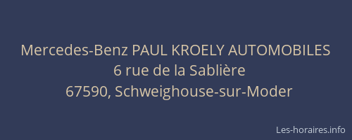 Mercedes-Benz PAUL KROELY AUTOMOBILES