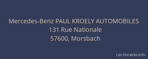 Mercedes-Benz PAUL KROELY AUTOMOBILES