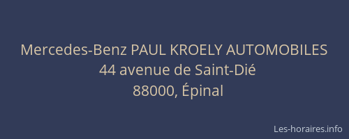 Mercedes-Benz PAUL KROELY AUTOMOBILES