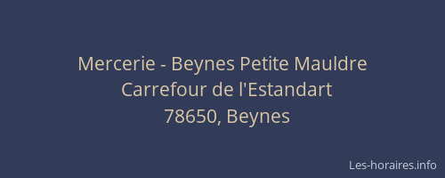 Mercerie - Beynes Petite Mauldre