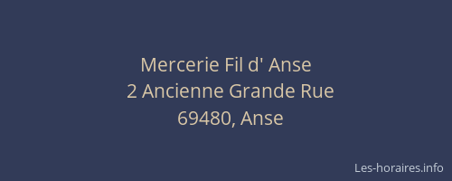 Mercerie Fil d' Anse