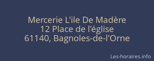 Mercerie L'ile De Madère