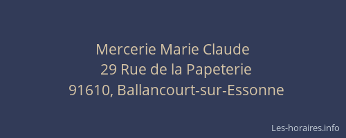 Mercerie Marie Claude