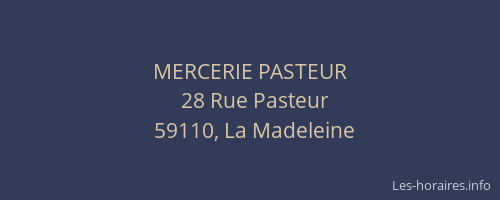 MERCERIE PASTEUR