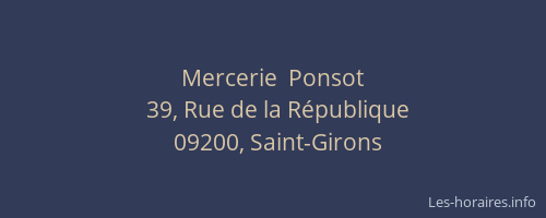 Mercerie  Ponsot