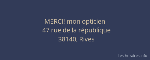 MERCI! mon opticien