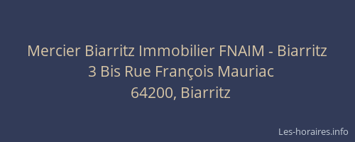 Mercier Biarritz Immobilier FNAIM - Biarritz