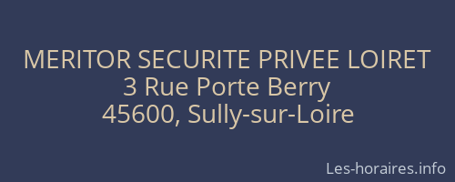 MERITOR SECURITE PRIVEE LOIRET
