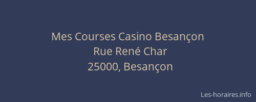 Mes Courses Casino Besançon
