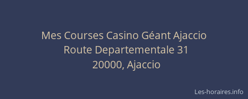 Mes Courses Casino Géant Ajaccio