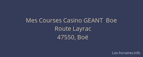 Mes Courses Casino GEANT  Boe