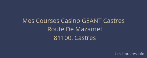 Mes Courses Casino GEANT Castres