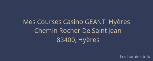 Mes Courses Casino GEANT  Hyères