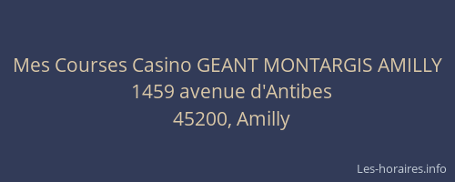 Mes Courses Casino GEANT MONTARGIS AMILLY