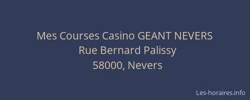 Mes Courses Casino GEANT NEVERS