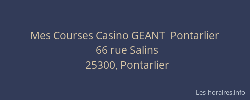 Mes Courses Casino GEANT  Pontarlier