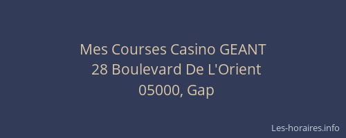 Mes Courses Casino GEANT