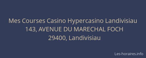 Mes Courses Casino Hypercasino Landivisiau