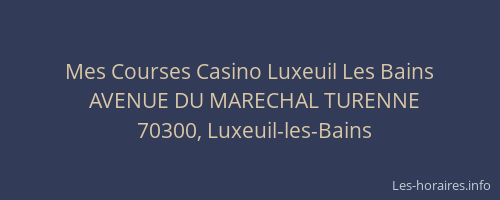 Mes Courses Casino Luxeuil Les Bains