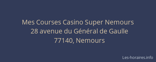 Mes Courses Casino Super Nemours