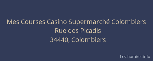 Mes Courses Casino Supermarché Colombiers