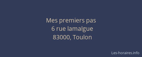 Mes premiers pas