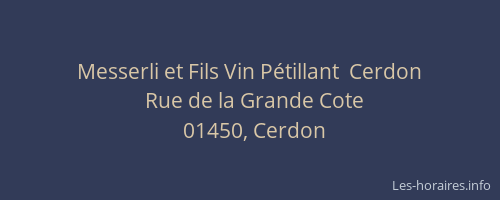 Messerli et Fils Vin Pétillant  Cerdon