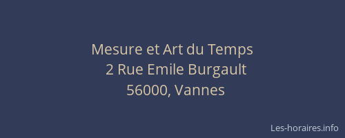 Mesure et Art du Temps