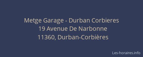 Metge Garage - Durban Corbieres
