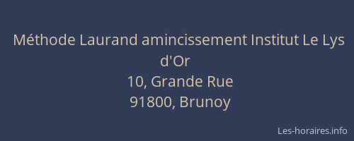 Méthode Laurand amincissement Institut Le Lys d'Or