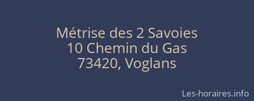Métrise des 2 Savoies