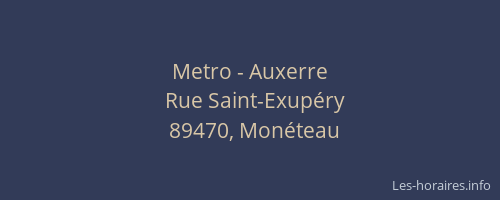 Metro - Auxerre