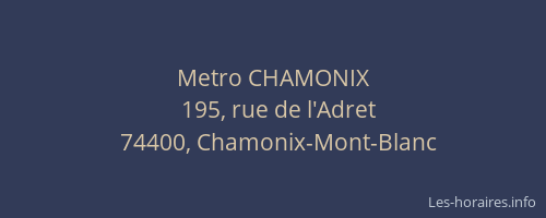 Metro CHAMONIX