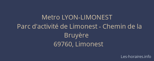 Metro LYON-LIMONEST