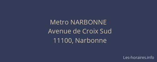 Metro NARBONNE