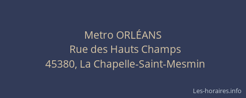 Metro ORL&Eacute;ANS