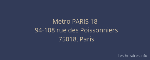 Metro PARIS 18