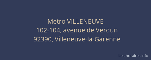 Metro VILLENEUVE