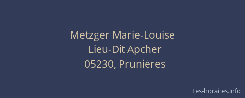 Metzger Marie-Louise